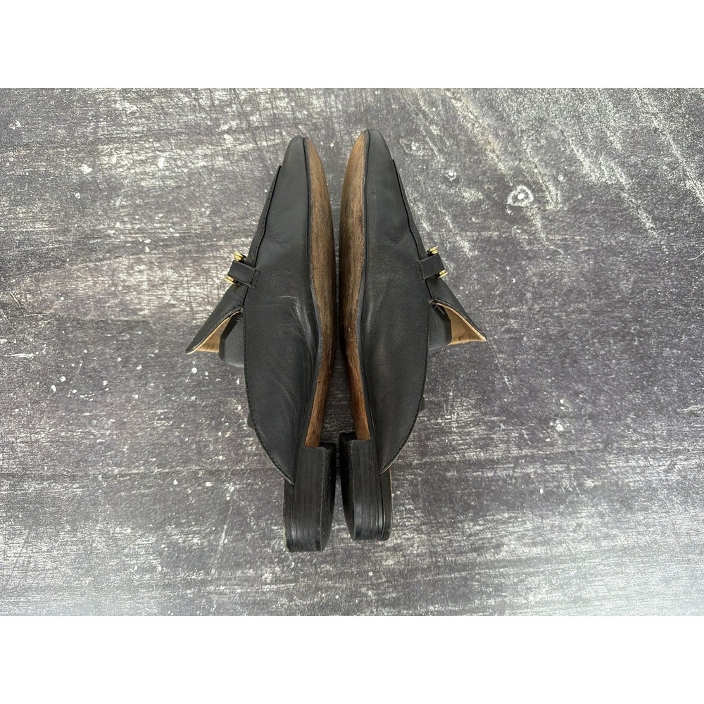 Tory Burch Amelia Backless Loafer Mule Flat Black Leather Size 7.5 M - Picture 6 of 11